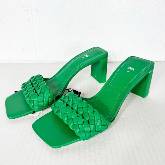 Zara Emerald Braided Heels - Picture 8 of 8